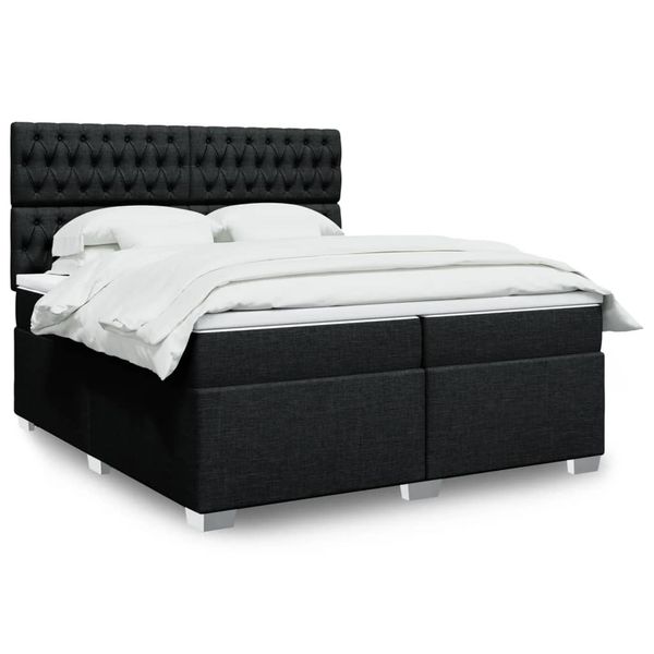 vidaXL Boxspring posteľ s matracom čierna 200x200 cm látka