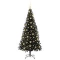 vidaXL Vianočný stromček Čierna 210 cm PVC