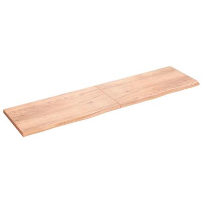 vidaXL Stolová doska bledohnedá 200x50x(2-4) cm ošetrený masívny dub