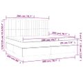vidaXL Posteľ boxsping s matracom a LED krémová 200x200 cm látka