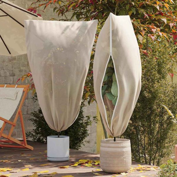 vidaXL Covers na fleece pre ochranu rastlín pred mrazom 5 pcs Béžová