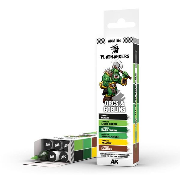 AK Interactive: Playmarkers - Orcs & Goblins (6 farieb)