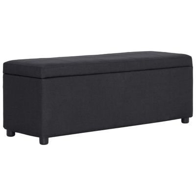 vidaXL Lavica s úložným priestorom 116 cm čierna polyester