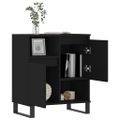vidaXL Komoda čierna 60x35x70 cm spracované drevo
