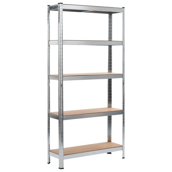vidaXL Úložná polica strieborná 90x30x180 cm oceľ a MDF