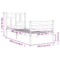 vidaXL Rám postele s čelom sivý 100x200 cm masívne drevo