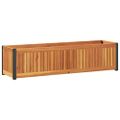 vidaXL Záhradný kvetináč 110x30x27,5 cm masívna akácia a oceľ