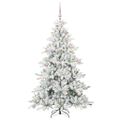 vidaXL Umelý Sklápací Vianočný Stromček Biela 180 cm PVC a oceľ