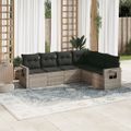 vidaXL 6-dielna záhradná sedacia súprava s podložkami svetlosivá