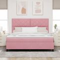 vidaXL LED box s pružinami s čelnou doskou Ružová 180 x 200 cm Zamat