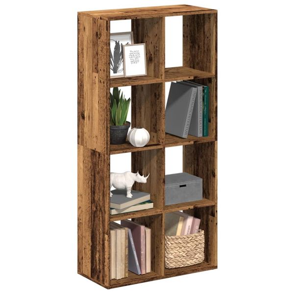 vidaXL Rozdeľovacia knižnica staré drevo 69,5x29x137,5 cm kompoz.drevo