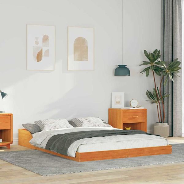vidaXL Rám postele Včelí hnedý 120 x 200 cm Masívne borovicové drevo
