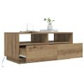 vidaXL Konferenčný stolík s LED svetlami dub artisan 90x49x40 cm