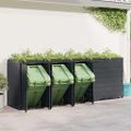 vidaXL Úložisko na 5 košov Wheelie Antracit 340 x 77,5 x 121,5 cm