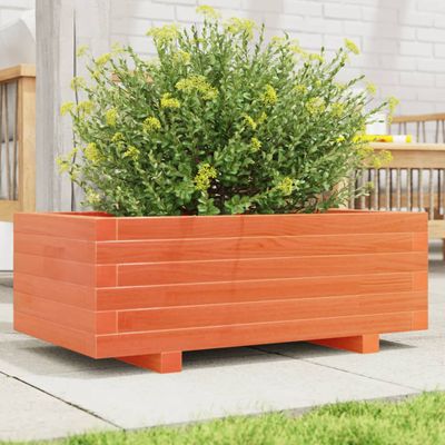vidaXL Záhradný kvetináč voskovohnedý 70x40x26,5 cm masívna borovica
