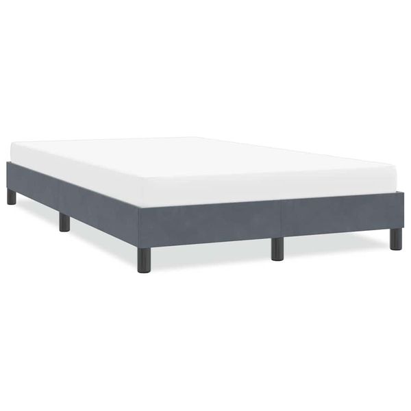 vidaXL Rám postele bez matraca Tmavosivá 120x210 cm Zamat