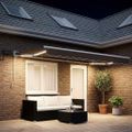 vidaXL Ručný rám markízy s LED Sivohnedá 5 x 3 m