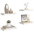 vidaXL Plávajúce nástenné police 4 ks dubové a biele 50x23,5x3,8 cm MDF