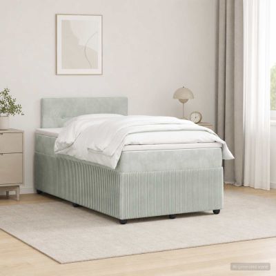 vidaXL Posteľ boxspring s matracom Svetlosivá 120 x 200 cm Zamat
