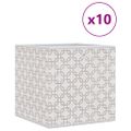 vidaXL skladacie úložné boxy 10ks Krémovo 32x32x32 cm Netkaná textília