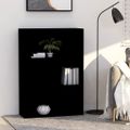 vidaXL Knižnica s 3 policami, čierna 80x30x114 cm, drevotrieska