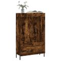 vidaXL Vysoká skrinka dymový dub 69,5x31x115 cm kompozitné drevo