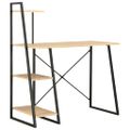 vidaXL Písací stôl s policami, čierny a dubový 102x50x117 cm