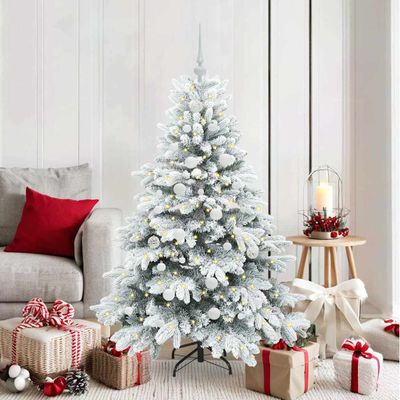 vidaXL Umelý vianočný stromček s 150 LED-i Biela 150 cm PE a PVC