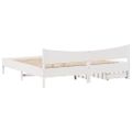 vidaXL Posteľný rám a zásuvky biely 180x200 cm masívna borovica