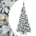 vidaXL Umelý Sklápací Vianočný Stromček Biela 180 cm PE a PVC
