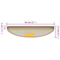 vidaXL Schodové rohože 15 ks 56x17x3 cm svetlohnedé polkruhové