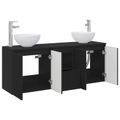 vidaXL Set kabinetov do kúpeľne 3 ks Čierna 49,5 x 41 x 64,5 cm