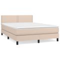 vidaXL Boxspring posteľ s matracom kapučínová 140x190 cm umelá koža
