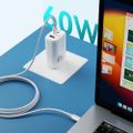 BWOO Kábel USB-C - USB-C 1m 60W ABS + TPE X282 C-C biely