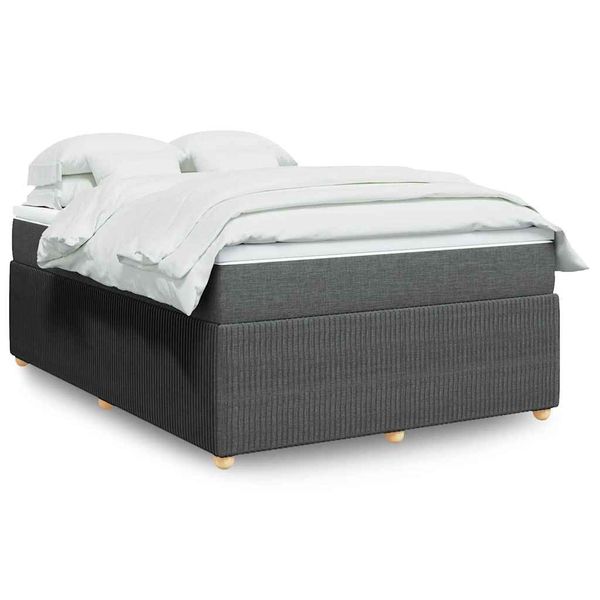 vidaXL Boxspring posteľ s matracom tmavosivá 160x200 cm látka