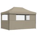 vidaXL Párty stan 292 x 440 x 315 cm Sivohnedá Oxfordská látka