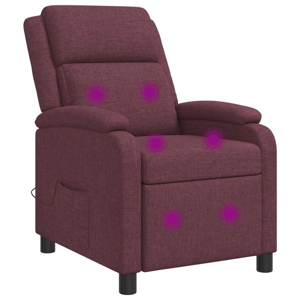 vidaXL Masážne relaxačné kreslo Fialová Látka