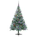 vidaXL Umelý vianočný stromček s 150 LED-i Zelená 150 cm PVC a oceľ