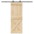 vidaXL Posuvné dvere NARVIK Prírodná a čierna 85 x 210 cm (213,5 cm)