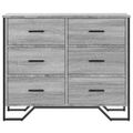 vidaXL Komoda so zásuvkami sivá sonoma 91x35,5x74,5cm kompozitné drevo