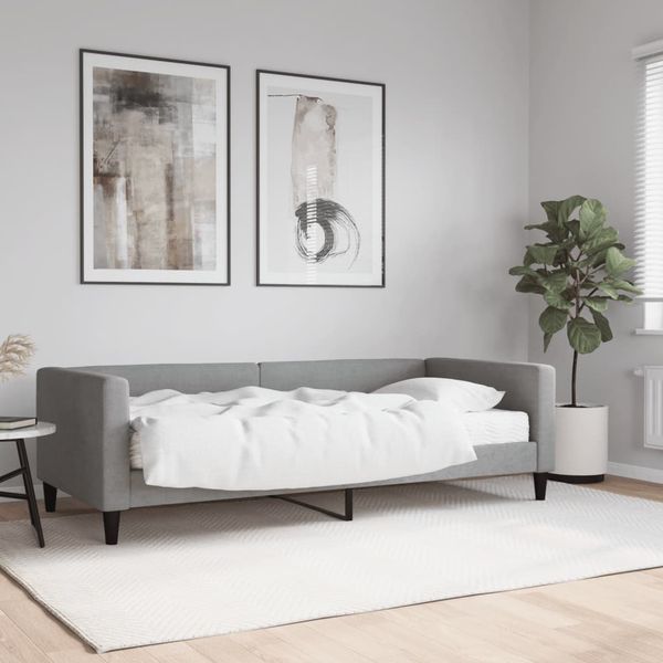 vidaXL Denná posteľ s matracom bledosivá 90x190 cm látka
