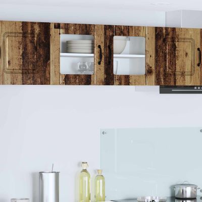 vidaXL Nástenný sklenený kabinet LUCCA Staré drevo 80 x 31 x 40 cm