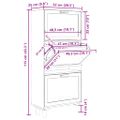 vidaXL Botník hnedý 52x25x115 cm spracované drevo a prírodný ratan