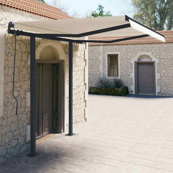 vidaXL Súprava markízových stĺpikov antracitová 300x245 cm železo