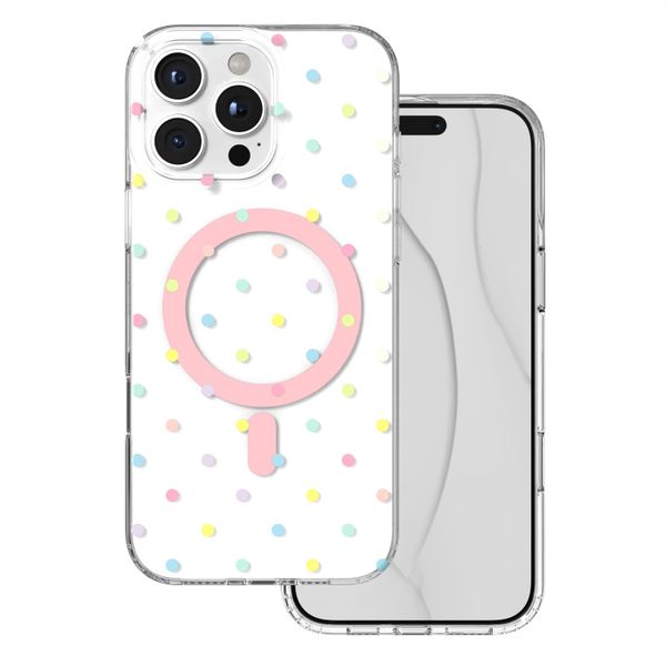 Bubble Dots Mag obal na iPhone 16 Pro Max 6,9" biely