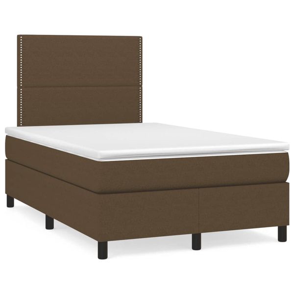 vidaXL Boxspring posteľ s matracom tmavohnedá 120x190 cm látka