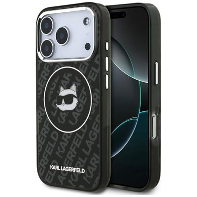 Puzdro Karl Lagerfeld IML Choupette Head Logo MagSafe pre iPhone 17 Pro Max čierne