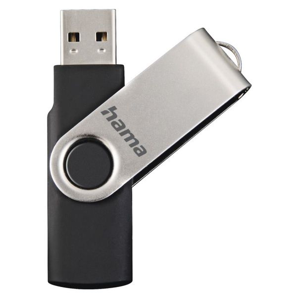 HAMA Rotate, USB Kľúč, 8GB, strieborný/čierny