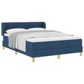 vidaXL Posteľ s pružinovým rámom s matracmi Modrá 140 x 190 cm látka