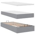 vidaXL Osmanský rám postele s matracom svetlosivá 100x200 cm látka